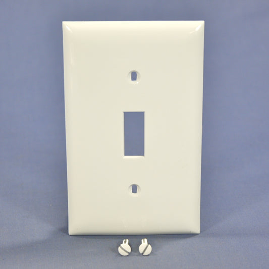 Hubbell P1W White 1-Gang Toggle Switch Unbreakable Nylon Standard Size Wallplate