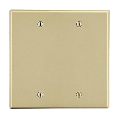 Hubbell P23I Ivory 2-Gang Unbreakable Blank Box Mount Nylon Wallplate Cover