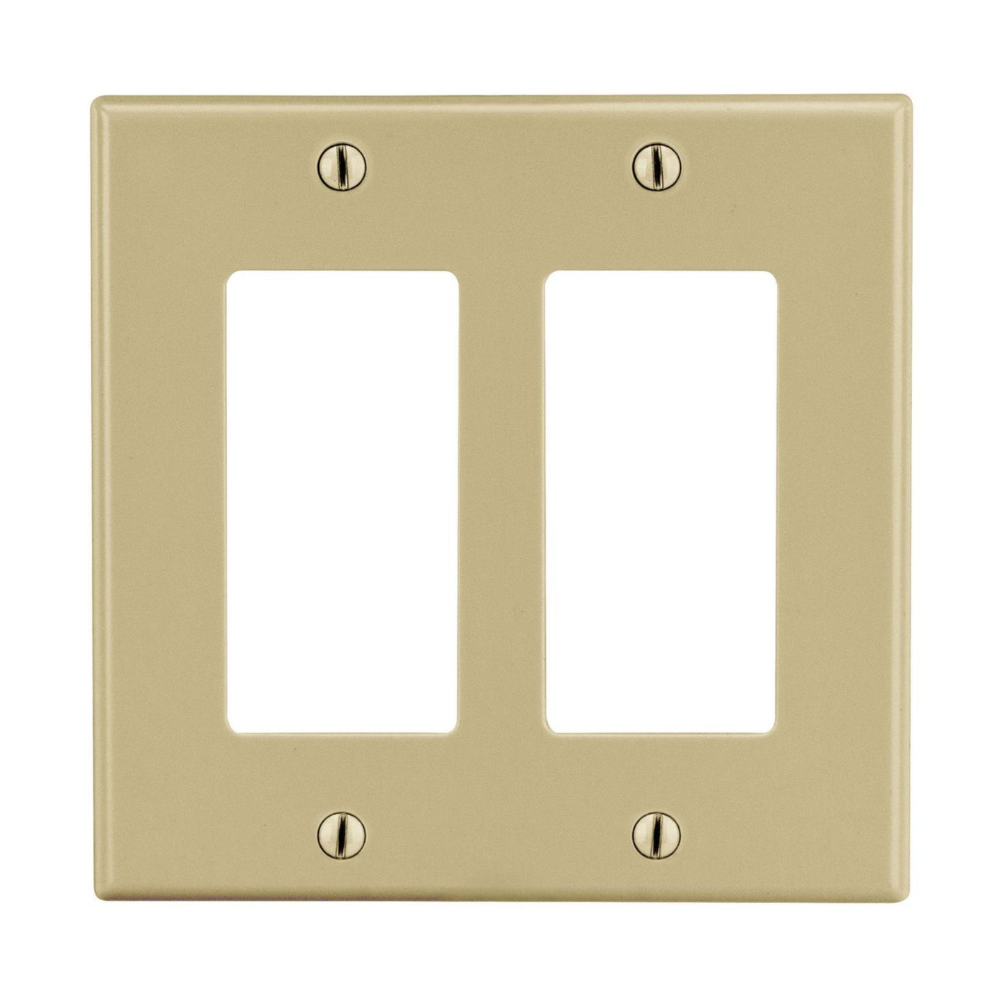 Hubbell Ivory 2-Gang Decorator GFCI Rocker Wallplate Unbreakable Cover P262I