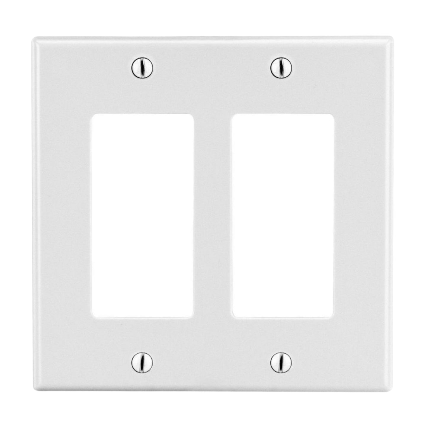 Hubbell P26W Double Gang Wall Plate White For Dual Rocker Switches Standard Size