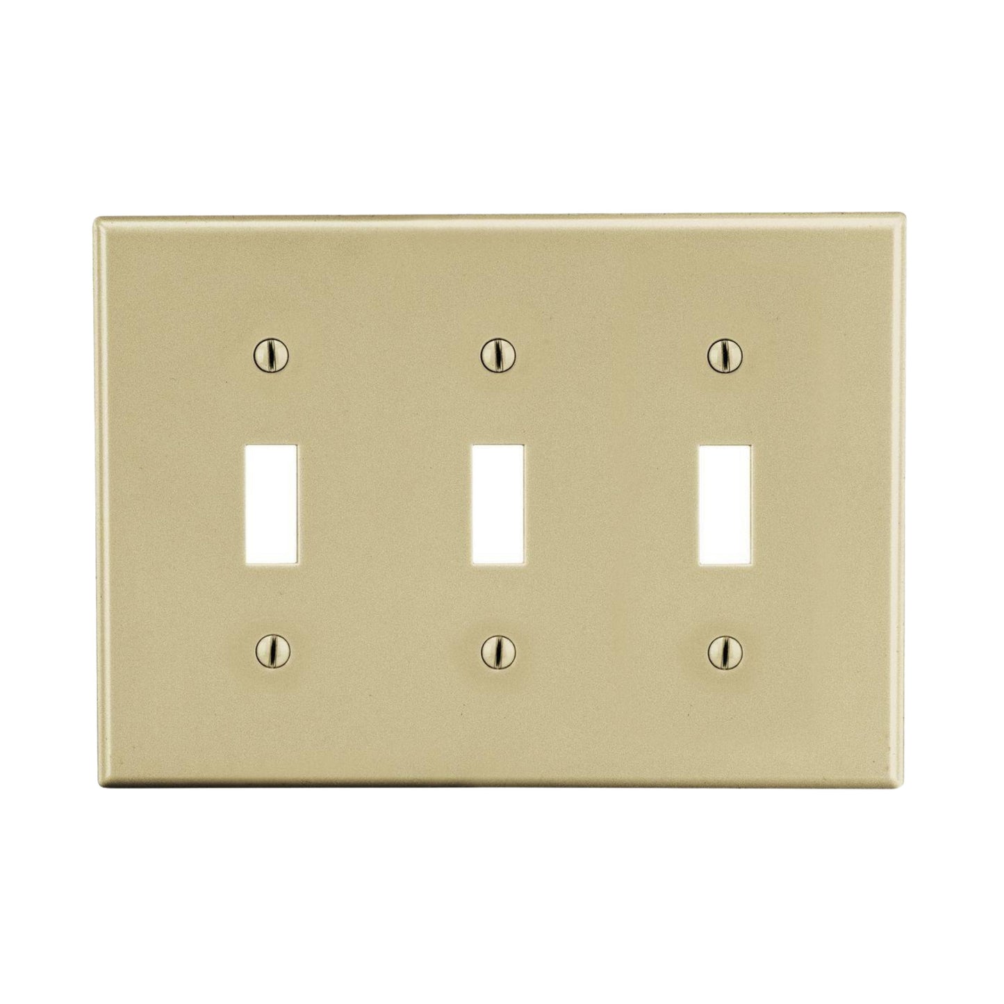 Hubbell Ivory 3-Gang Unbreakable Toggle Switch Cover Wallplate P3I Switchplate