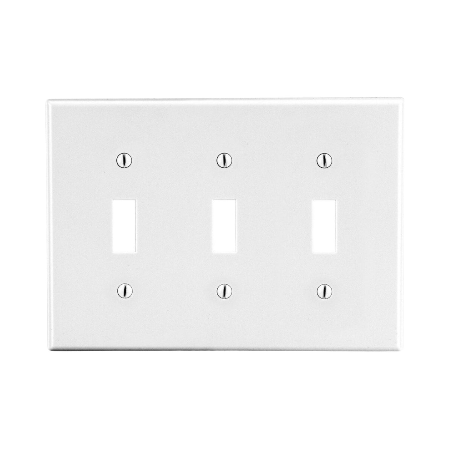 Hubbell White Unbreakable 3-Gang Toggle Switch Cover Wallplate Switchplate P3W
