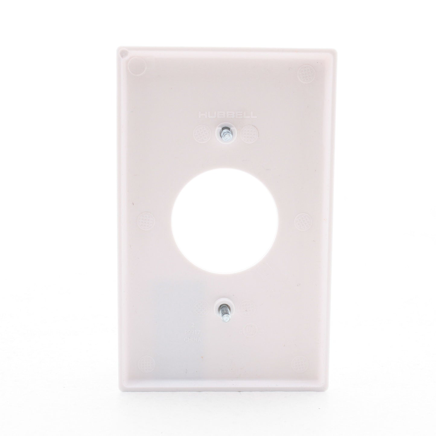 Hubbell P7W White 1.406" Unbreakable Receptacle Wallplate 1-Gang Outlet Cover