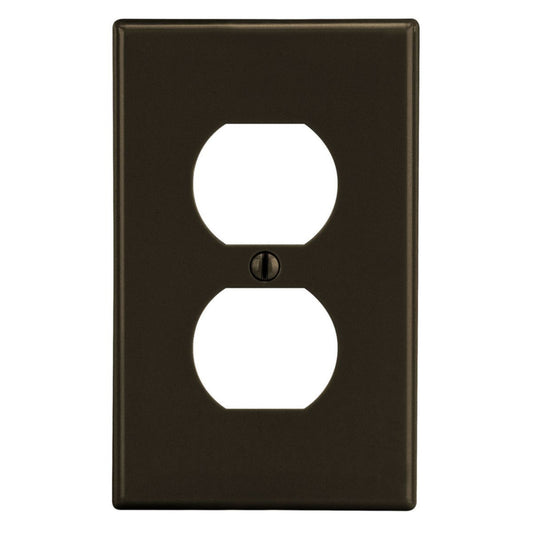 Hubbell Brown 1-Gang Receptacle Wallplate Outlet Cover P8