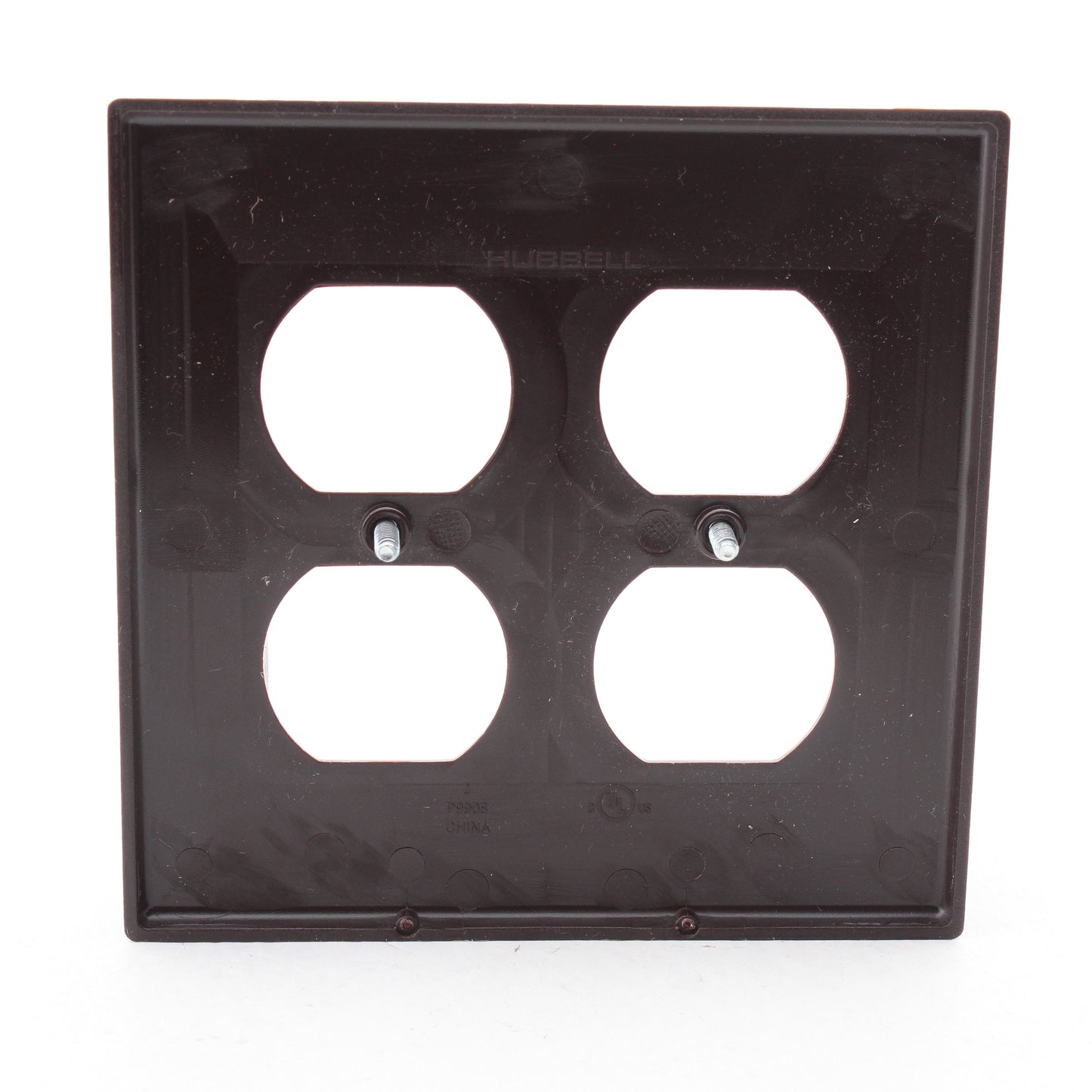 Hubbell Brown 2-Gang Receptacle Wallplate Unbreakable Duplex Outlet Cover P82
