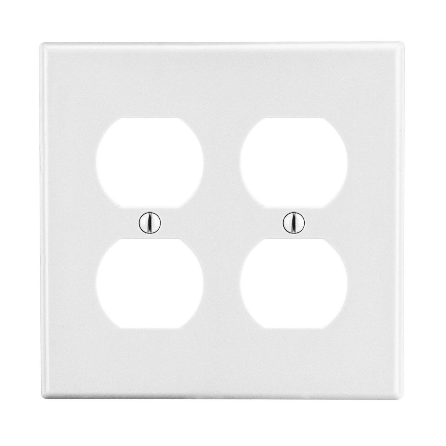 Hubbell White 2-Gang Receptacle Wallplate Unbreakable Duplex Outlet Cover P82W