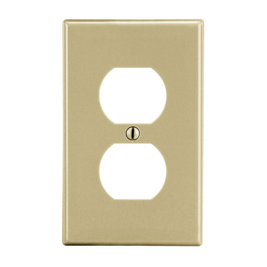 Hubbell Ivory 1-Gang Unbreakable Receptacle Wallplate Duplex Outlet Cover P8I