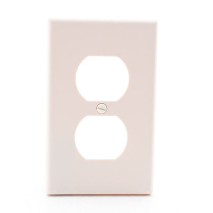 Hubbell P8LA Light Almond 1-Gang Unbreakable Wallplate Duplex Outlet Cover