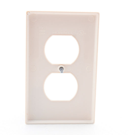 Hubbell P8LA Light Almond 1-Gang Unbreakable Wallplate Duplex Outlet Cover