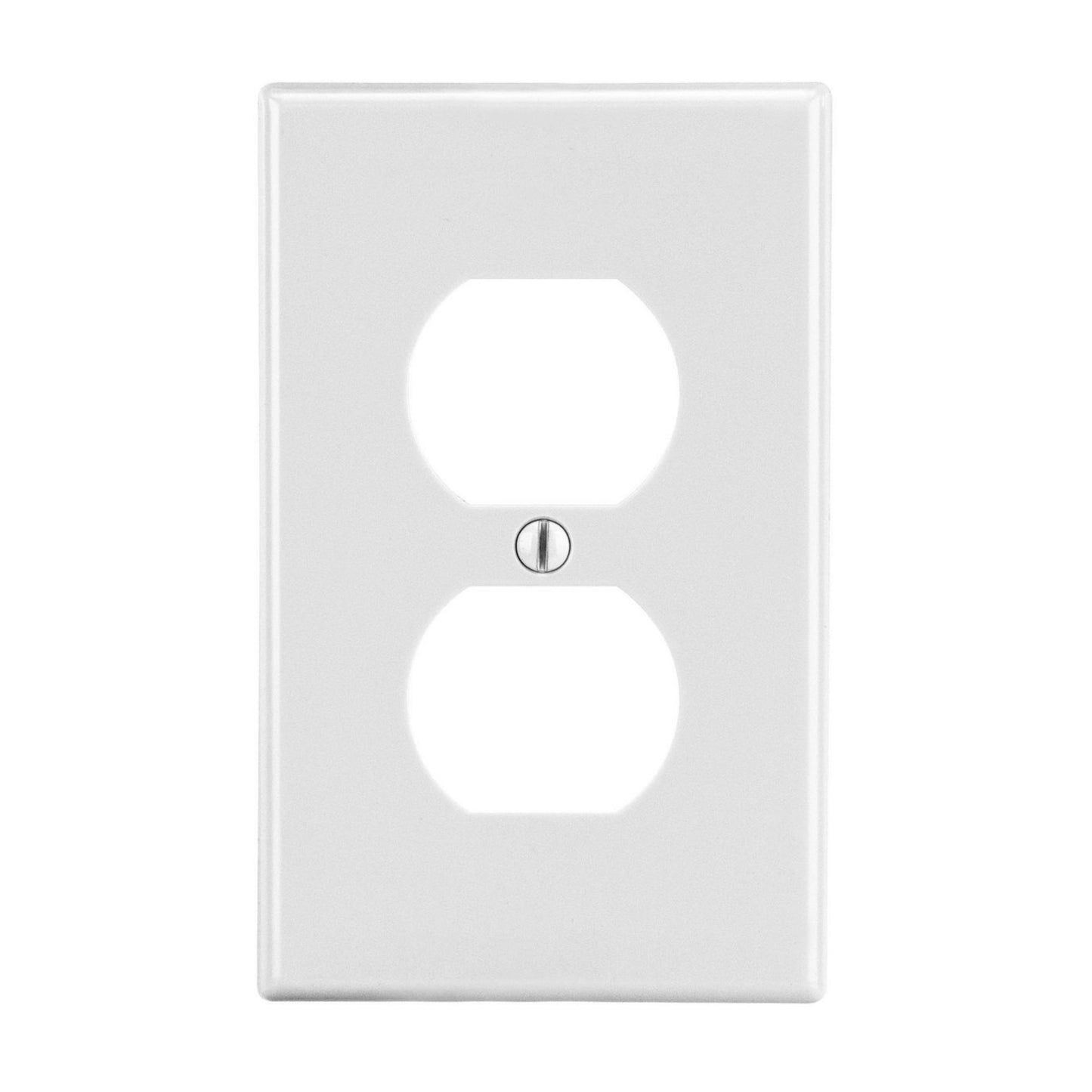 Hubbell White 1-Gang Unbreakable Receptacle Wallplate Duplex Outlet Cover P8W