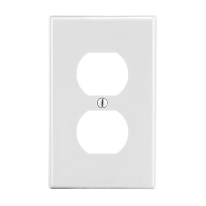 Hubbell White 1-Gang Unbreakable Receptacle Wallplate Duplex Outlet Cover P8W