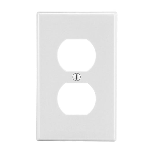 Hubbell White 1-Gang Unbreakable Receptacle Wallplate Duplex Outlet Cover P8W