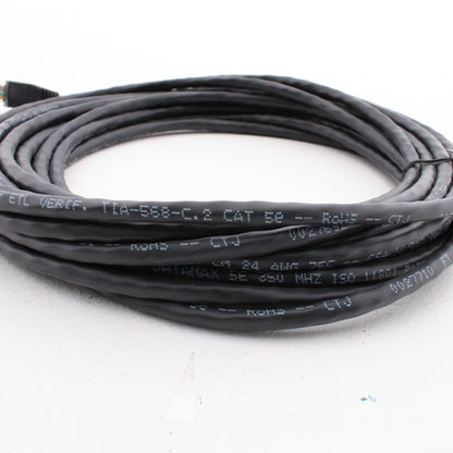 Hubbell PCX5EBK25 Cat5e Black 25ft Ethernet Patch Cord Cable Data Center Network