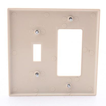 Hubbell PJ126I Ivory Mid-Size Unbreakable Toggle Switch GFCI Receptacle Cover