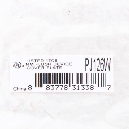 Hubbell PJ126W White Mid-Size Unbreakable Toggle Switch GFCI Receptacle Cover
