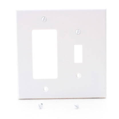 Hubbell PJ126W White Mid-Size Unbreakable Toggle Switch GFCI Receptacle Cover