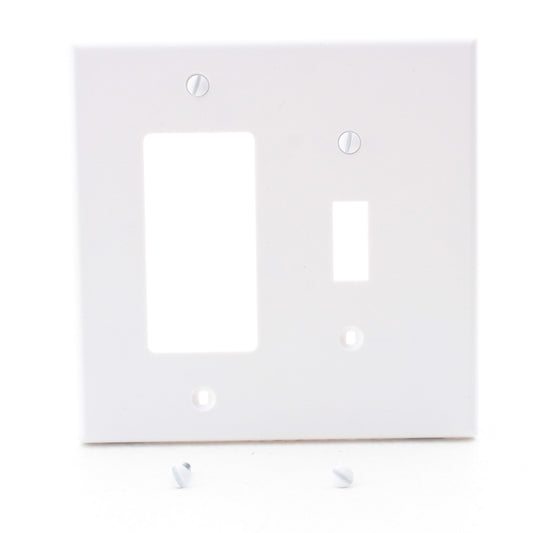 Hubbell PJ126W White Mid-Size Unbreakable Toggle Switch GFCI Receptacle Cover