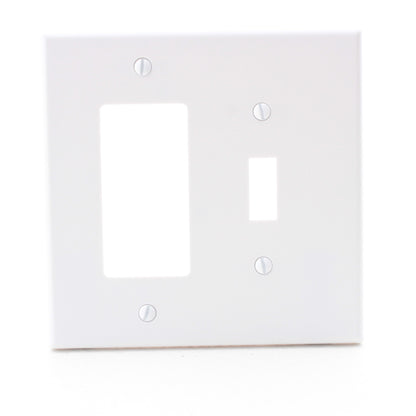 Hubbell PJ126W White Mid-Size Unbreakable Toggle Switch GFCI Receptacle Cover