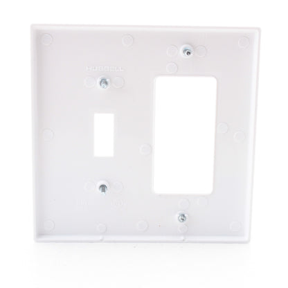 Hubbell PJ126W White Mid-Size Unbreakable Toggle Switch GFCI Receptacle Cover