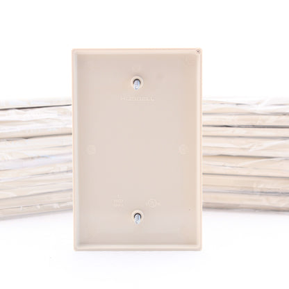 Hubbell PJ13I Ivory Unbreakable Mid-Size Covers 1-Gang Blank Box Mount 25pcs