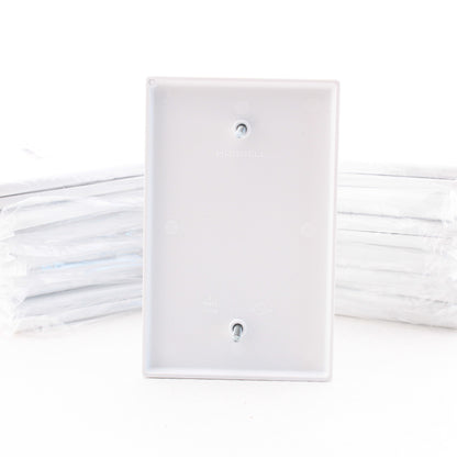 Hubbell PJ13W White Unbreakable Mid-Size Cover 1-Gang Nylon Blank Box Mount 25pc