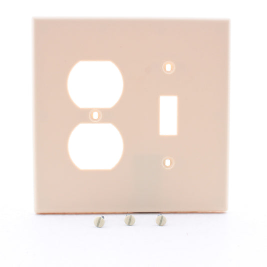 Hubbell PJ18I Ivory Mid-Size Toggle Switch Duplex Outlet Receptacle Nylon Cover