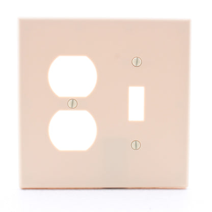 Hubbell PJ18I Ivory Mid-Size Toggle Switch Duplex Outlet Receptacle Nylon Cover