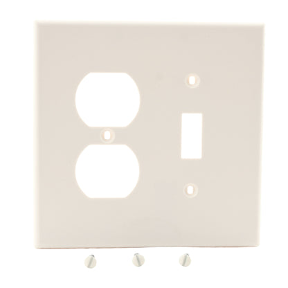 Hubbell PJ18LA Light Almond Mid-Size 1-Gang Toggle Duplex Outlet Nylon Cover