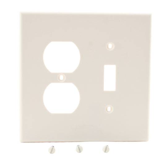 Hubbell PJ18LA Light Almond Mid-Size 1-Gang Toggle Duplex Outlet Nylon Cover