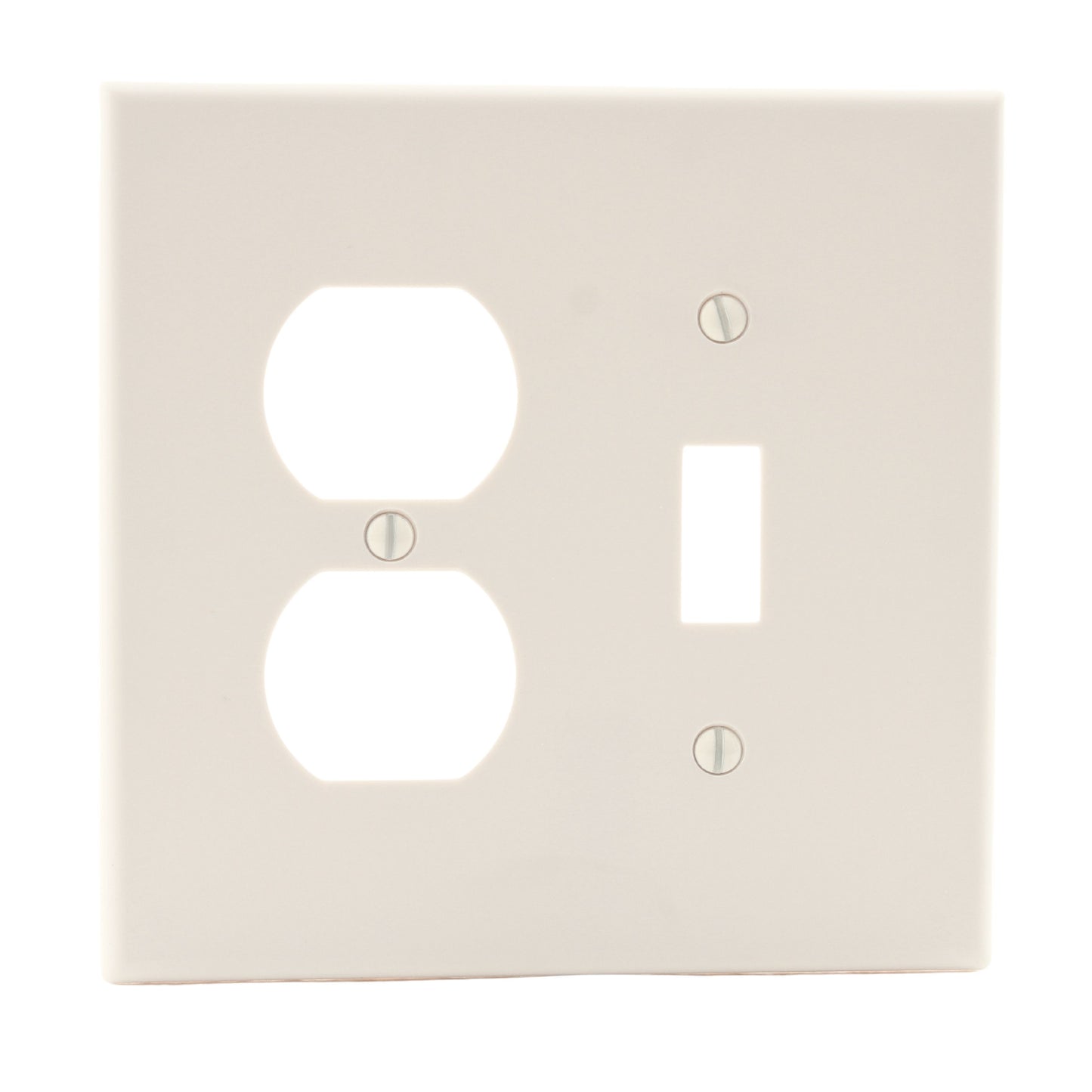 Hubbell PJ18LA Light Almond Mid-Size 1-Gang Toggle Duplex Outlet Nylon Cover