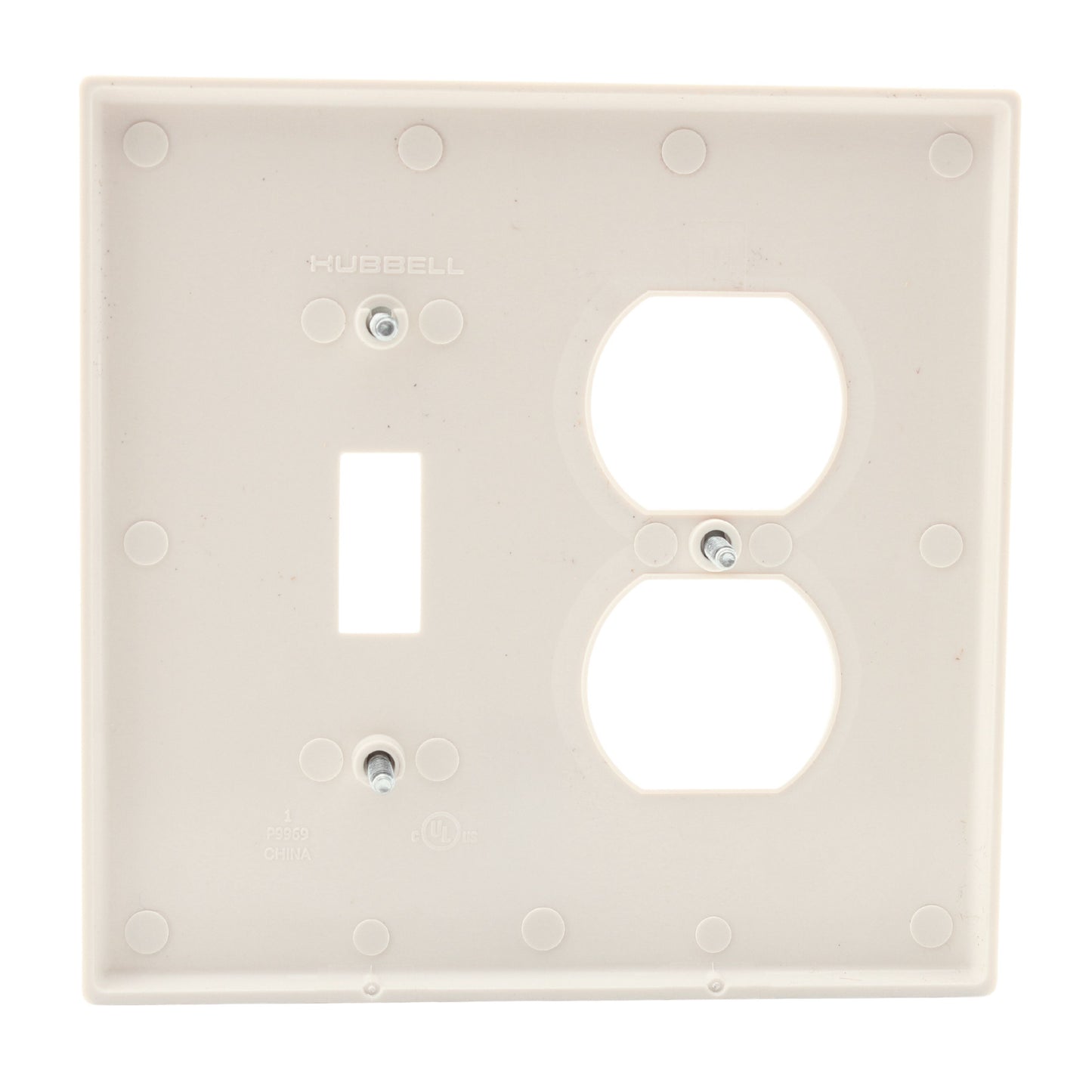 Hubbell PJ18LA Light Almond Mid-Size 1-Gang Toggle Duplex Outlet Nylon Cover
