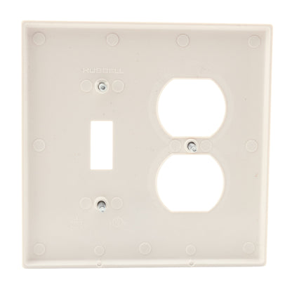 Hubbell PJ18LA Light Almond Mid-Size 1-Gang Toggle Duplex Outlet Nylon Cover