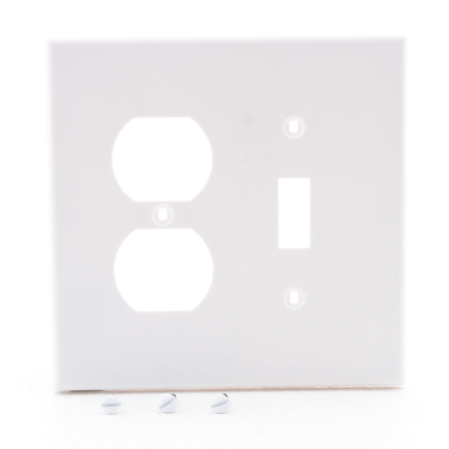 Hubbell PJ18W White Mid-Size Toggle Switch Duplex Outlet Receptacle Nylon Cover