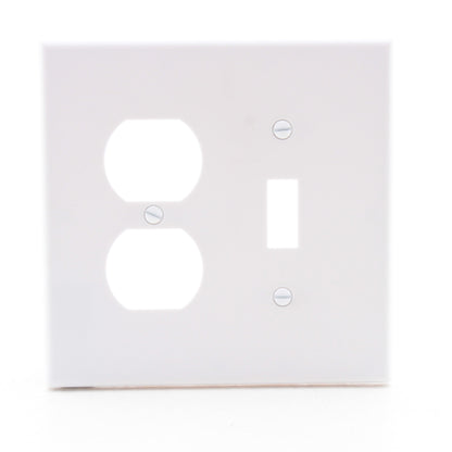 Hubbell PJ18W White Mid-Size Toggle Switch Duplex Outlet Receptacle Nylon Cover