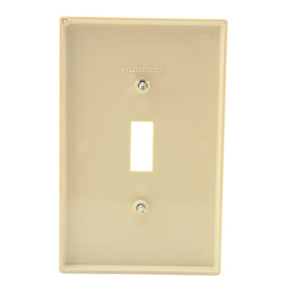 Hubbell PJ1I Ivory Unbreakable Mid-Size Toggle Switch Cover Nylon Wallplates