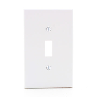 Hubbell PJ1W White Unbreakable 1-Gang Mid-Size Toggle Switch Cover Wallplate