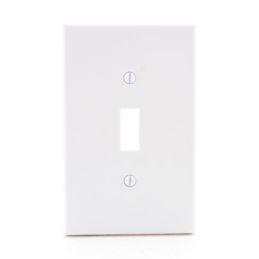 Hubbell PJ1W White Unbreakable 1-Gang Mid-Size Toggle Switch Cover Wallplate