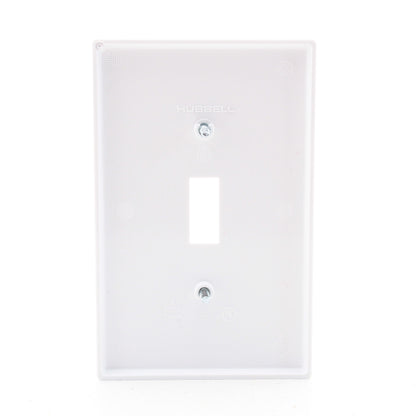 Hubbell PJ1W White Unbreakable 1-Gang Mid-Size Toggle Switch Cover Wallplate