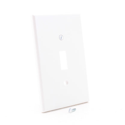 Hubbell PJ1W White Unbreakable 1-Gang Mid-Size Toggle Switch Cover Wallplate