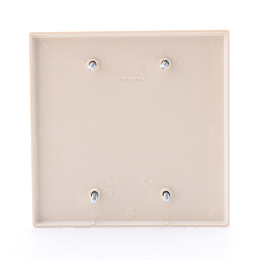 Hubbell PJ23I Ivory Unbreakable Mid-Size 2-Gang Box Mount Blank Nylon Cover
