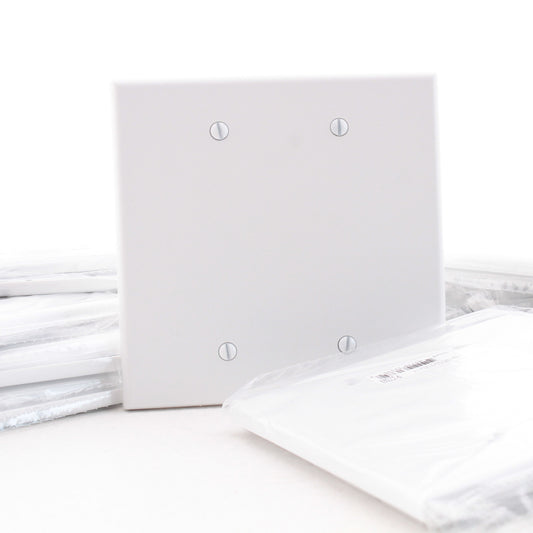 Hubbell PJ23W White Unbreakable Mid-Size 2-Gang Box Mount Blank Nylon Cover 25pc