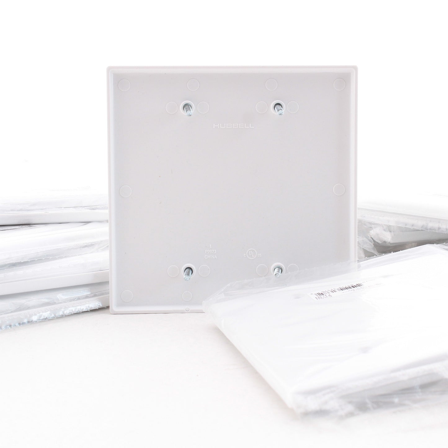 Hubbell PJ23W White Unbreakable Mid-Size 2-Gang Box Mount Blank Nylon Cover 25pc