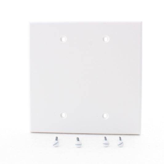 Hubbell PJ23W White Unbreakable Mid-Size 2-Gang Box Mount Blank Nylon Cover