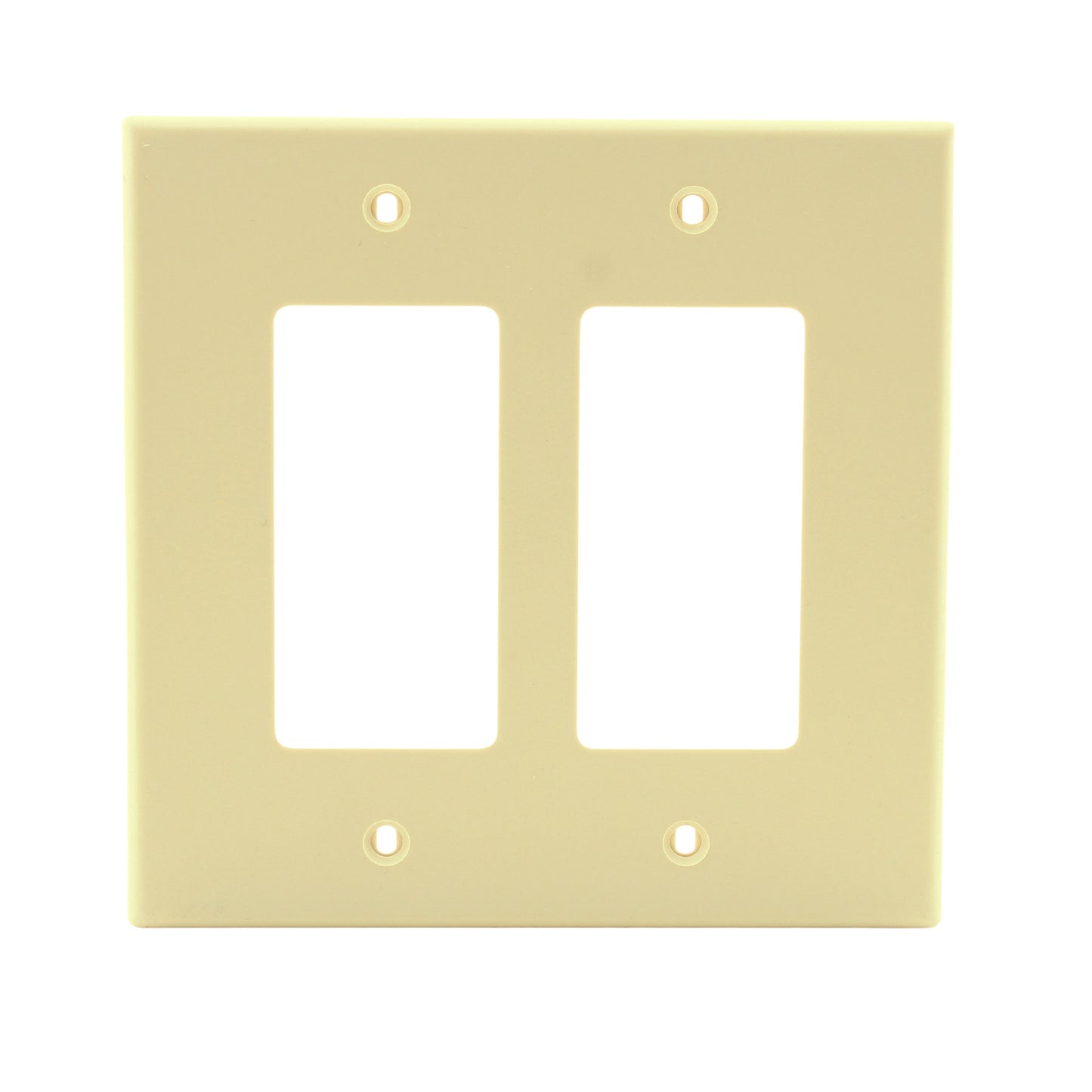 Hubbell PJ262I Ivory 2-Gang Unbreakable Decorator GFCI Switch Mid-Size Cover
