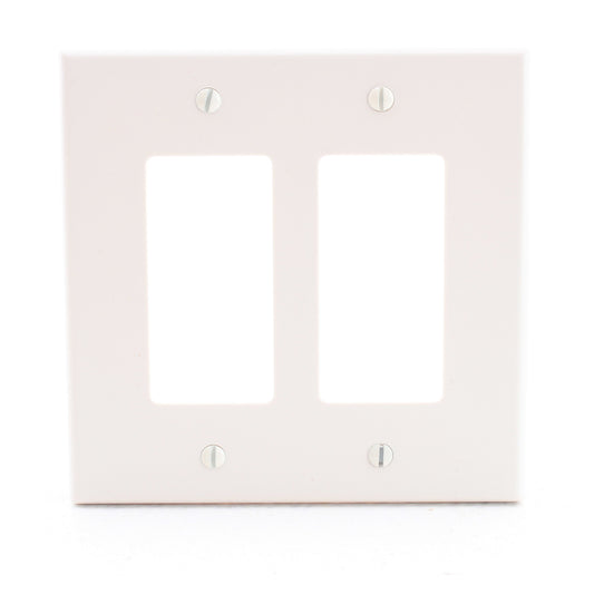 Hubbell PJ262LA Light Almond 2-Gang Unbreakable Decorator Switch Mid-Size Cover