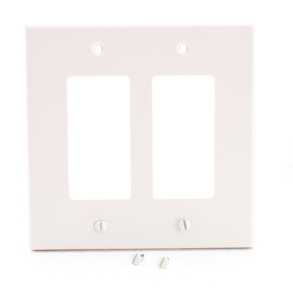 Hubbell PJ262LA Light Almond 2-Gang Unbreakable Decorator Switch Mid-Size Cover