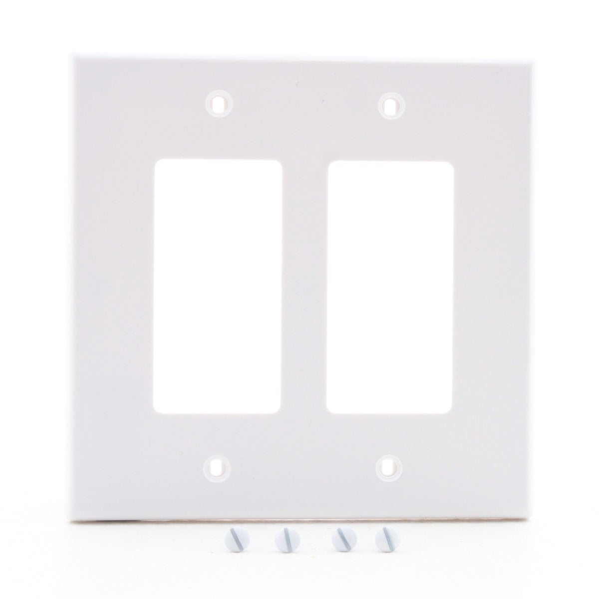 Hubbell PJ262W White 2-Gang Unbreakable Decorator GFCI Switch Mid-Size Cover