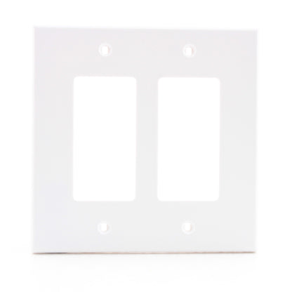 Hubbell PJ262W White 2-Gang Unbreakable Decorator GFCI Switch Mid-Size Cover