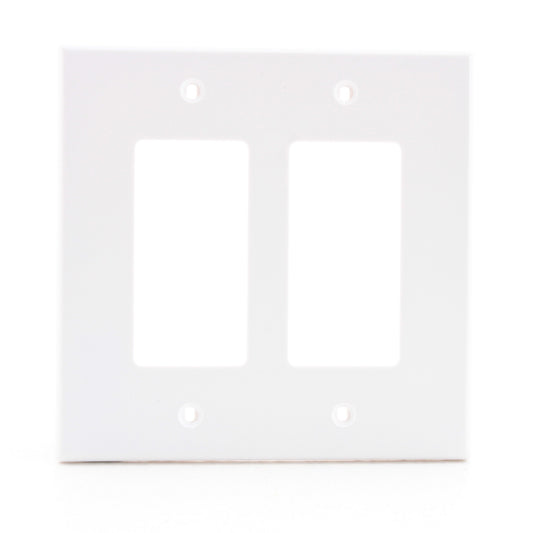 Hubbell PJ262W White 2-Gang Unbreakable Decorator GFCI Switch Mid-Size Cover