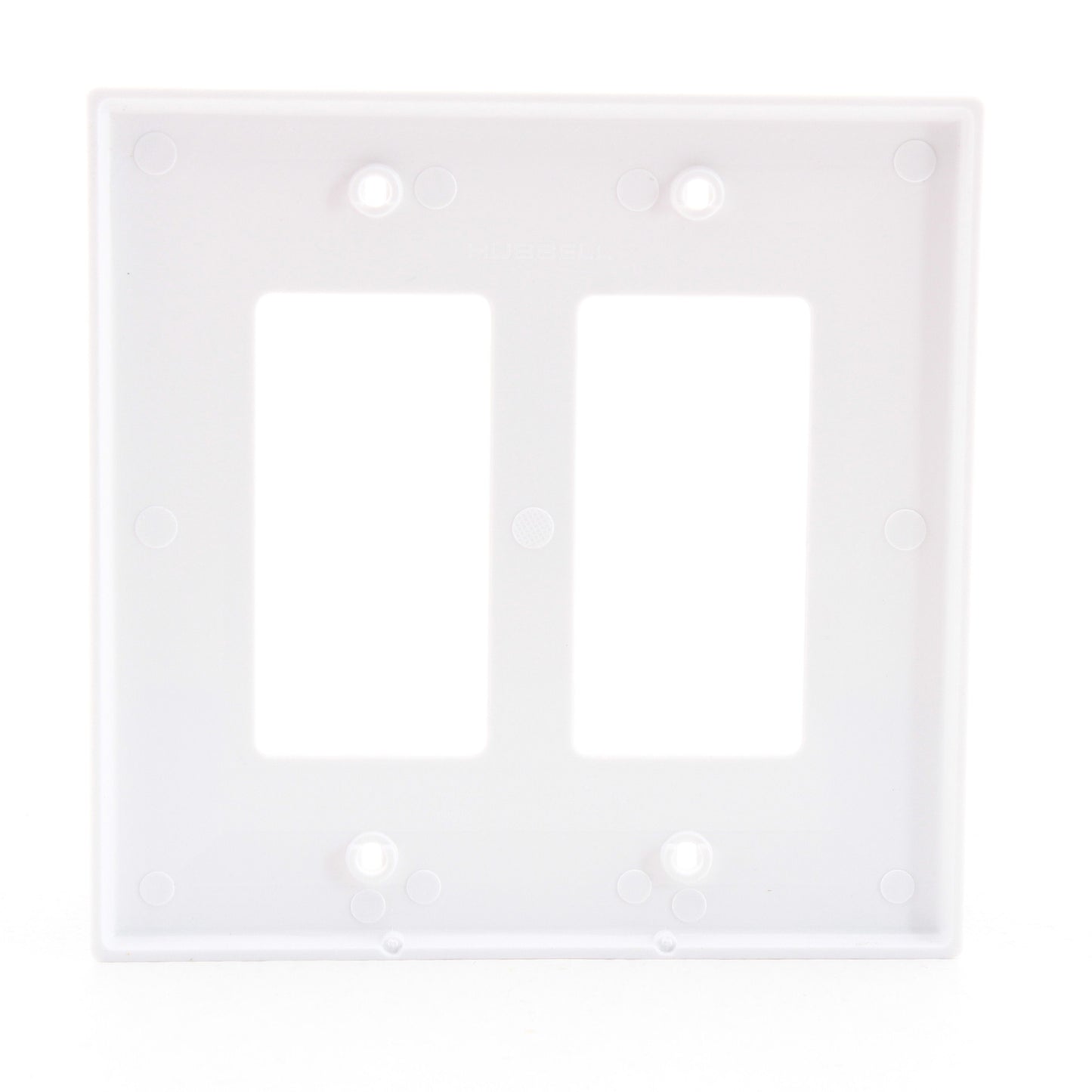 Hubbell PJ262W White 2-Gang Unbreakable Decorator GFCI Switch Mid-Size Cover